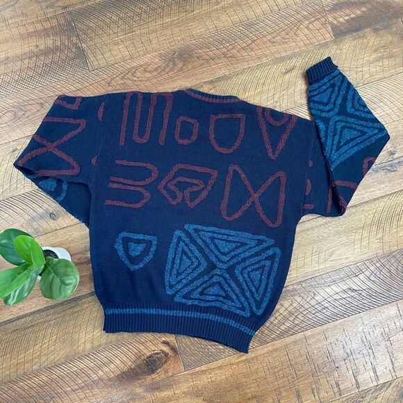 VINTAGE ugly abstract oversized sweater - Picture 3 of 5